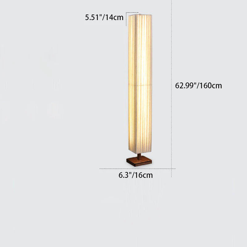 Japandi Walnut Floor Lamp with Warm LED Light – Modern Standing Lamp for Living Room and Elegant Interiors