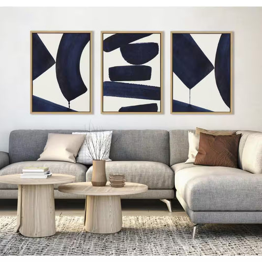 Japandi 3, 26 and 4 by Rocket Jack (Simon West) Framed Abstract Canvas Wall Art Print 24 In. X 18 In. (Set of 2)