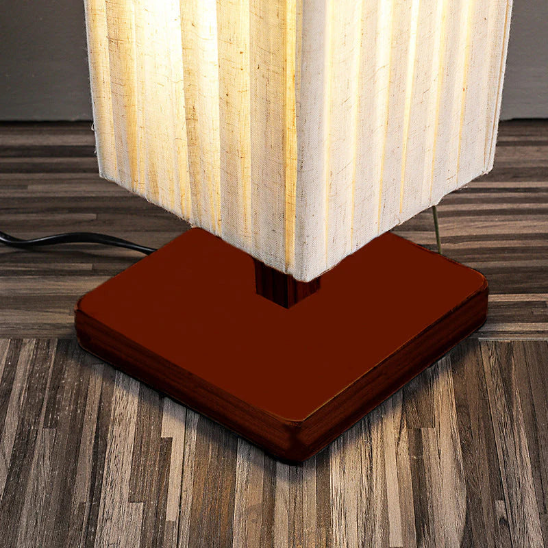 Japandi Walnut Floor Lamp with Warm LED Light – Modern Standing Lamp for Living Room and Elegant Interiors